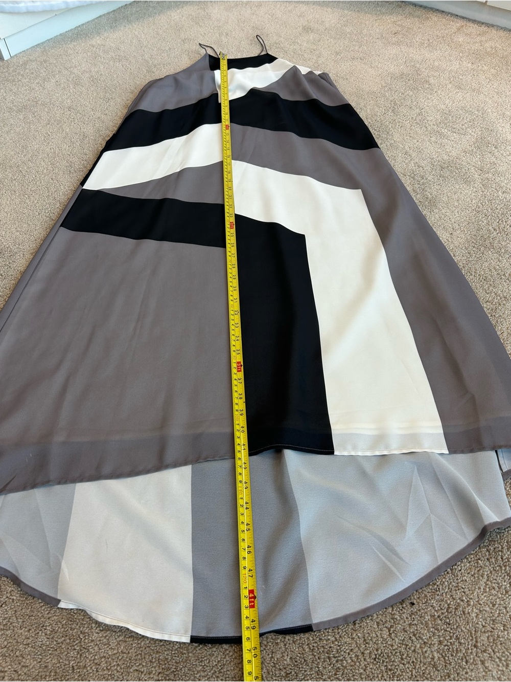 RW&CO Geometric Colorblock Maxi Dress Black White Gray Size Medium NWT - Picture 7 of 13